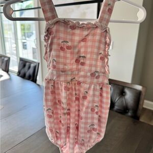 Cherry Print Pink Kids Romper